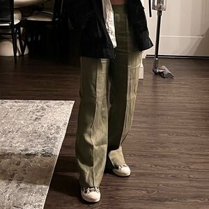 Zara linen straight leg pants